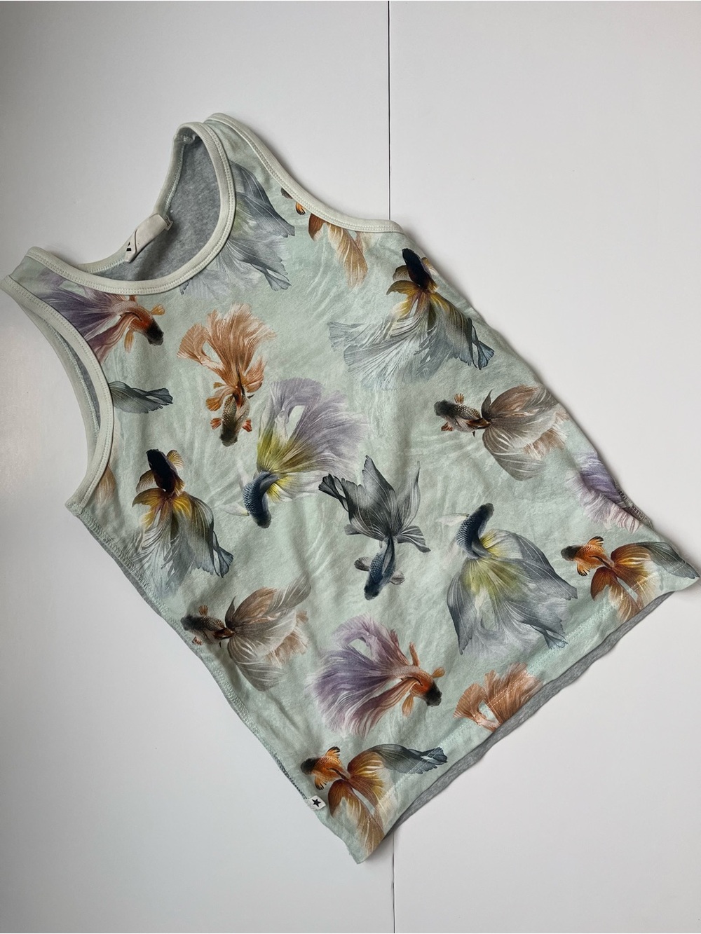 Molo neutral gender Mint Floral Fish Tank Tank Top